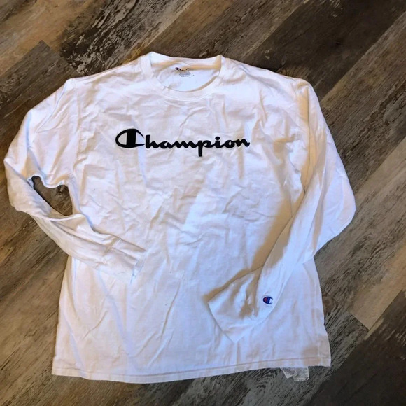 Champion Spellout Long Sleeve T Shirt Large - Picture 2 of 5